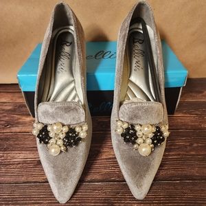 Bellini grey suede flat